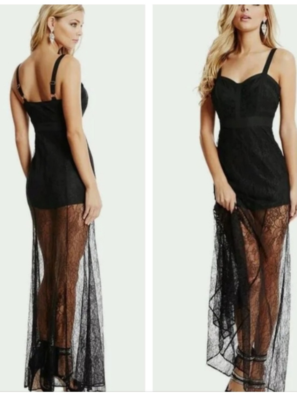 Marciano Black Lace Evening Dress - Picture 3 of 12